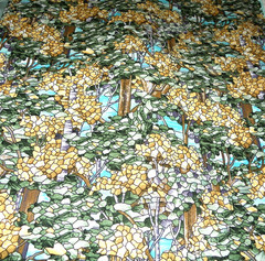Mosaic-Stained Glass Tree Print Cotton Fabric 1 1/2 yards x 43″ Wide