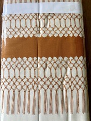 12 Yd Bolt of Cotton Fabric Cream Copper Orange