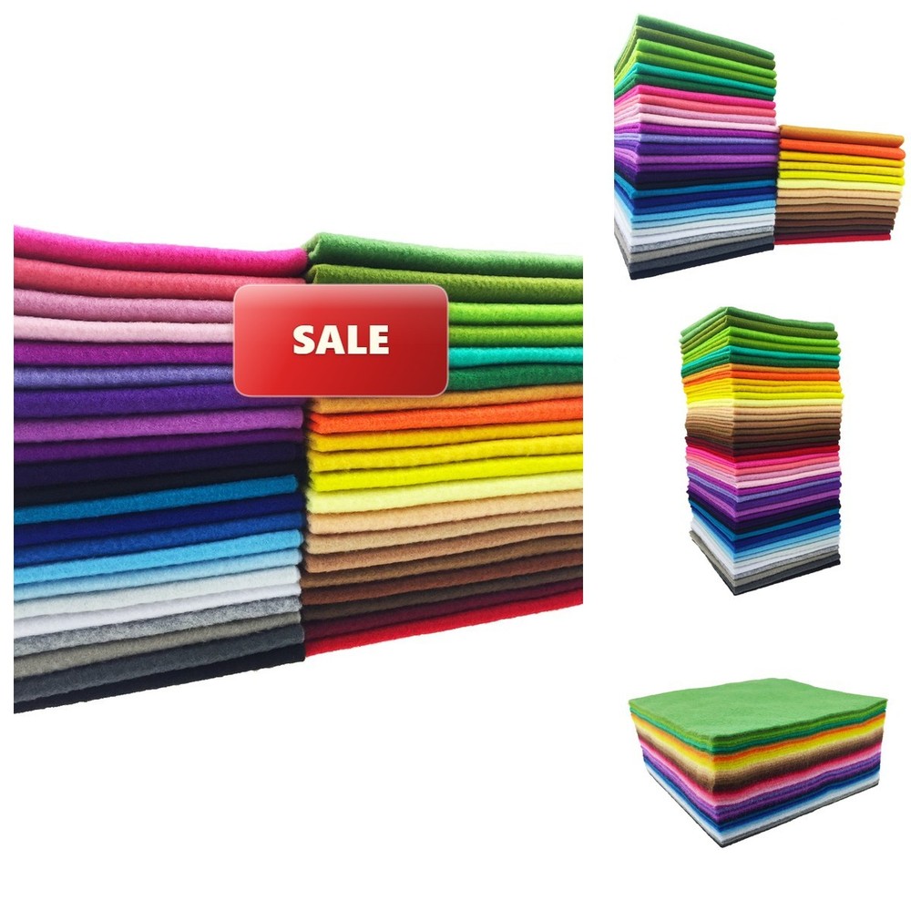 Flic-flac 42pcs1.4mm Thick Soft Felt Fabric Sheet Assorted Color Felt Pack DIY