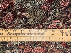 1/2 Yd Pine Cones Branches Needles Green Brown Cotton Fabric Japan Hobby Lobby