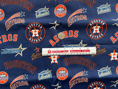 Houston Astros MLB 100% Cotton Fabric Material by the 1/2 yard (18″ x 43″)