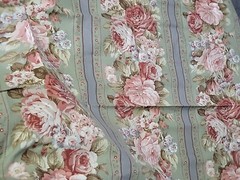 Spectrum Fabrics Screenprint Floral Stripe Upholstery Fabric 57×41 In Vtg