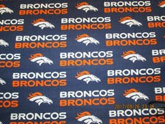 DENVER BRONCOS NFL NEW LOGO DESIGN 100% COTTON 1 YARD PIECE NEW 36″ X 58″