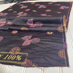 SILK Black-Purple, FABRIC 1 Yard x 22 Inches Wide or 36 Inches x 22 Wide