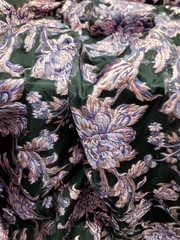 Pink Mauve Floral Brocade Fabric Sold By The Yard Black Organza Bridal Prom Dres