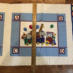 VIP Cranston ABCD ZOO TRAIN Fabric Pillow Panel 100% Cotton USA 16 x 13 Wall Art