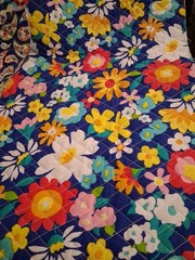 Paisley Floral Prequilted Cotton Fabric 26″ X 22″ And 18″ X 9″ Pieces