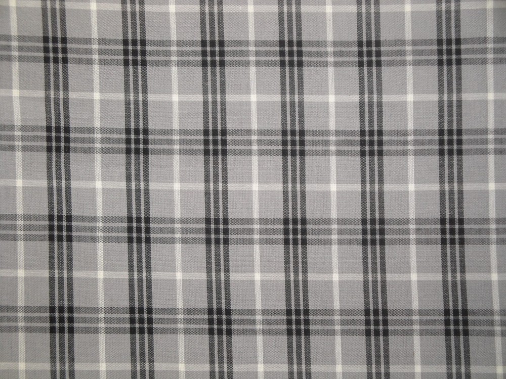 Grey Black White Large Bentley Plaid Homespun Quilt Home Decor Sewing Fabric