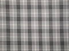 Grey Black White Large Bentley Plaid Homespun Quilt Home Decor Sewing Fabric