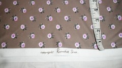 Vintage Poly Fabric Pink Roses against Dark Taupe Background 39″ Long x 60″width