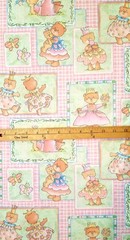 BTY DANCING TEDDY BEAR PRINCESSES PASTELS New Cotton Fabric