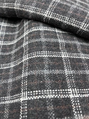 $26 for 2 Yards,ch.Grey 60%wool Flanel Stitched ,For Jacket.Skirt.Shawl&hat #100