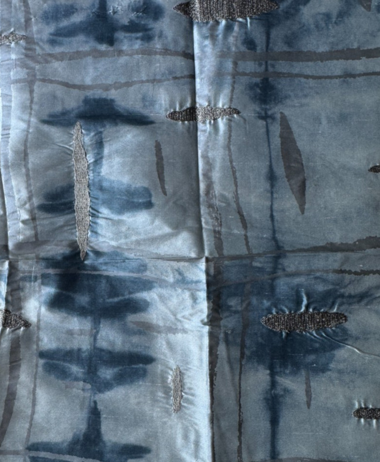 Groundworks in Slate Blue Designer Fabric Remnant 24 x 24″