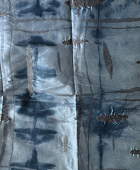 Groundworks in Slate Blue Designer Fabric Remnant 24 x 24″