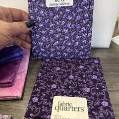 12 Quarter Flats 100% Cotton Jo-Ann Fabric Sewing Quilting NOS Patterns Purple