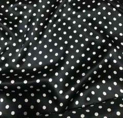 Black and White 3/8″ Polka Dots – Silk Charmeuse Fabric