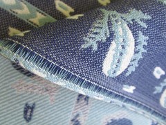 Lisa Fine’s DESIREE woven Performance fabric indigo stripe 77″L x55″ wide