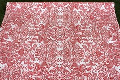 New Mexican Oilcloth Fabric for Tablecloth PVC Cotton Waterproof 120 cm Red Eden