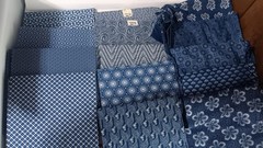 Washed Indigo Fabric 6 Half Yard Pieces Da Gama Textiles Varied Patterns New