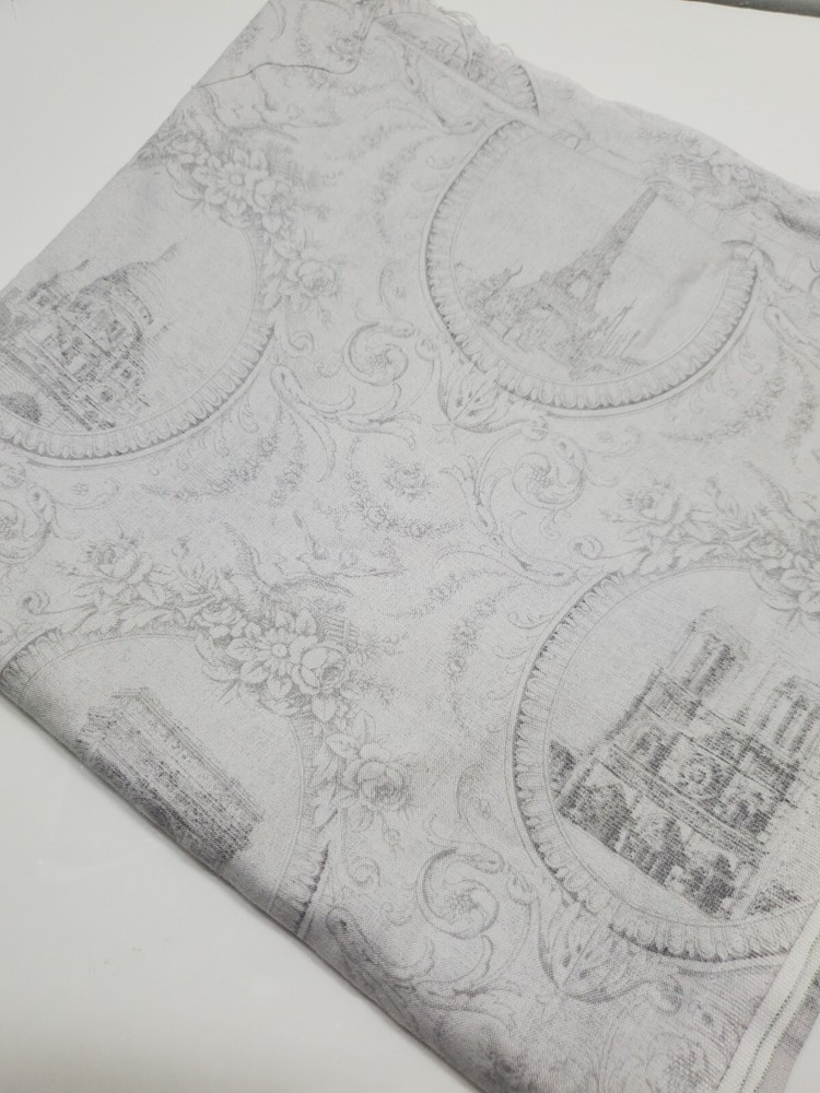 Buttercream Fabric Paris Eiffel Tower Travel Shabby Chic Quilt Gray ONE YARD