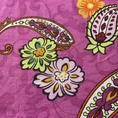 Pink Paisley Floral Cotton Fabric Yardage Boho Quilting Craft Sewing Material