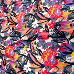 Swimwear Fabric Flowers Colorfull Flowers Print 4way Stretch 60″wide By the Yard