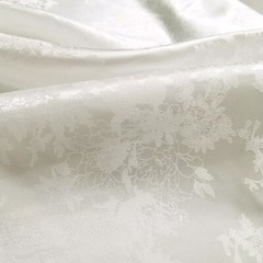 1 Yard Natural White Jacquard Satin Fabric Soft Polyester Material For Komono