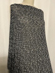 Poly Rayon Blend Black Cream Marl Fine-Gauge Summer Sweater Knit Fabric 3Yds 52″