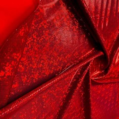 Vibrant Blood Red Hologram print 4-way Stretch Spandex by the Yard for Swimwear