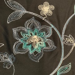 Johanna EMBROIDERED FLORAL 2 Pattern Polyester Stretch Velvet Fabric by the Yar