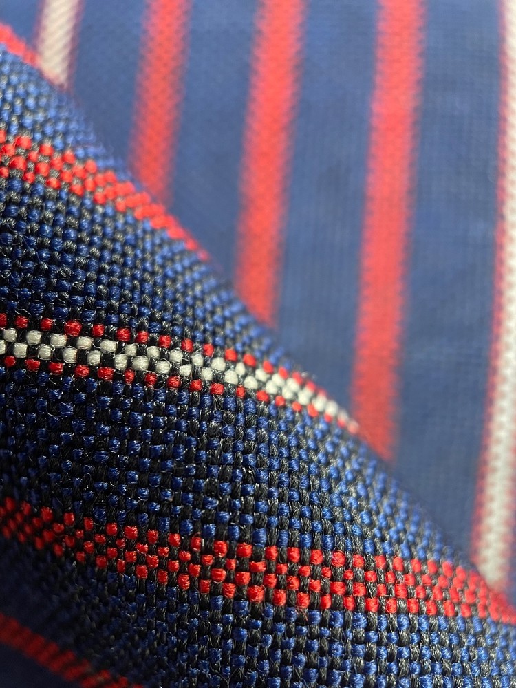 53% Mohair Italian Striped Red/White/Blue Jacketing 1.8m 285 g/m