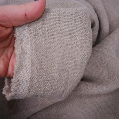 HEAVY Pure 100% LINEN – Natural Fabric 350gsm European flax – WASHED WIDE