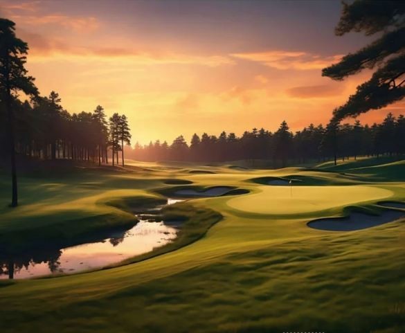 36″ X 44″ Panel Aim For The Green Golf Cotton Fabric Panel D667.88