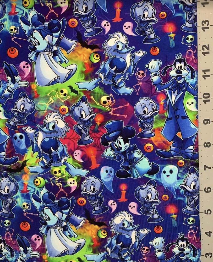 Haunted Mansion Disney Custom Fabric Fat Quarter 18”x28” Spandex Mickey Mouse