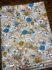 Retro Style Brown Green Blue Floral Stretch Polyester Apparel Fabric 60”x 80”