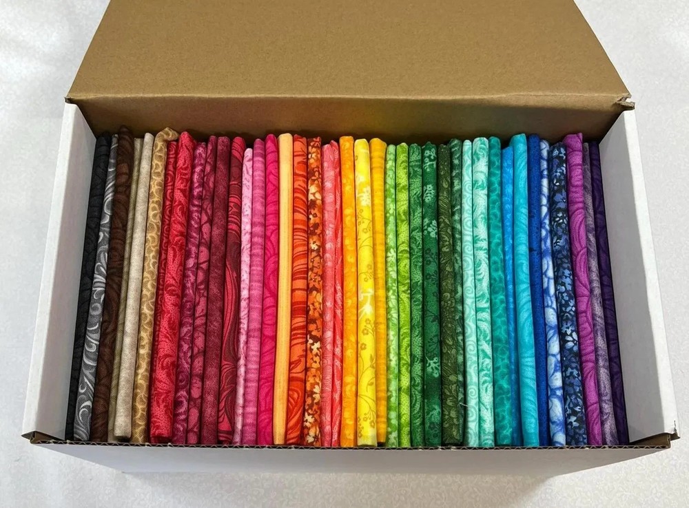 Colorful Blender Fabric Fat Quarters ~ Rainbow Mystery Box ~ 8, 16, 24, 40 or 80