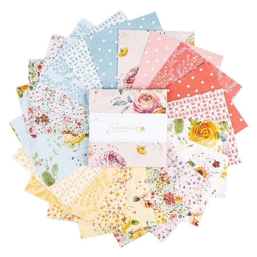 Sketchbook ~ 5″ x 5″ Squares Riley Blake $3.99 Ships ANY Amount Of Fabric
