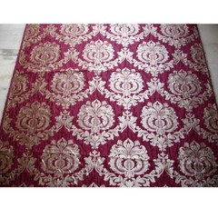 Ruby Royal Damask Upholstery Fabric By The Yard, Jacquard Weave Fabric