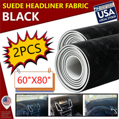 3MM Black Suede Headliner Fabric 2*60″x80″ Foam Backed for Car Inner Roof Repair