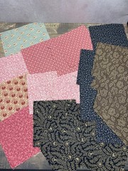 Pre-cut Vintage Fabric 3.5″ Squares Quilting 39 Squares