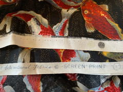 Hoffman Int Kimono Collection Cotton Fabric Asian Goldfish 4 Yd Metallic OOP