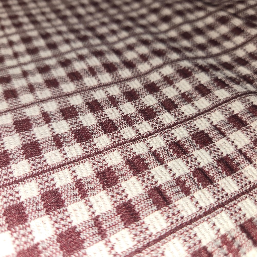 Brown White Tartan Stripe Check Pattern Texture Weave Fabric 72″ x 30″ 2 Yards