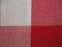 Dunroven House 3 Inch Farmhouse Check Red White Woven Cotton Homespun Fabric