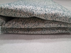 New Woven Tweed Bouclé Upholstery Fabric Teal Cream Vinyl Back 57″ x 63″