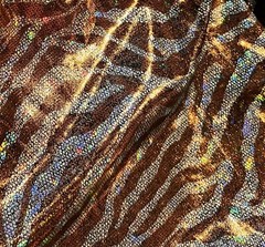 3 Yard Rust Silver Hologram 1way Stretch Knit Fabric 54” Width
