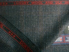 DORMEUIL 67% WOOL & 33% SILK JACKETING FABRIC “Dorsilk Red” Check/Plaid = 2.0 m.