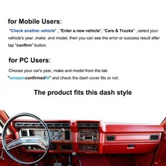 Ford F100 F150 F250 F350 F Bronco Dash Cover Mat 80-86 Maroon J71 Universal Fit
