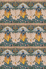 Pure Cotton Fabric Pichwai Pattern Digital Printed Cut BY 1 Yard