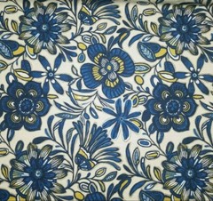 Babessi in Indigo BTY Robert Allen 100% Cotton Slub Duck 54″ Wide Floral Blue