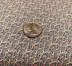 Vtg Allover Floral Fabric By Marcus Brothers Lt Blue Dark Blue Red On Beige BTHY